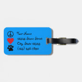 FriedensLiebe-Tatzen Gepäckanhänger (Rückseite horizontal)