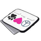 FriedensLiebe-Tatzen Laptopschutzhülle (Vorne Knopf)
