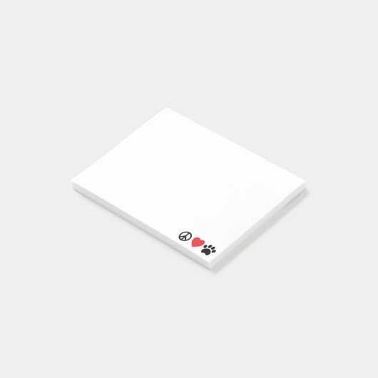 FriedensLiebe-Tatzen-Post-Itanmerkungen Post-it Klebezettel (angewinkelt)