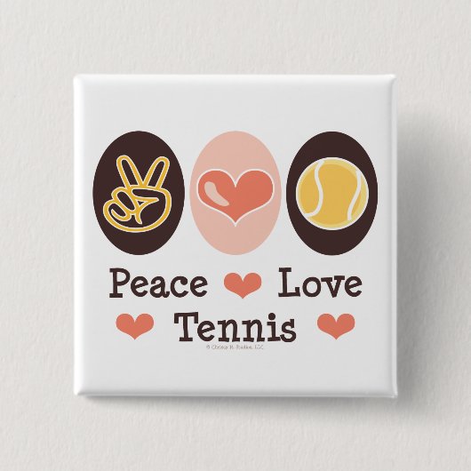 FriedensLiebe-Tennis-Knopf Button (Vorderseite)