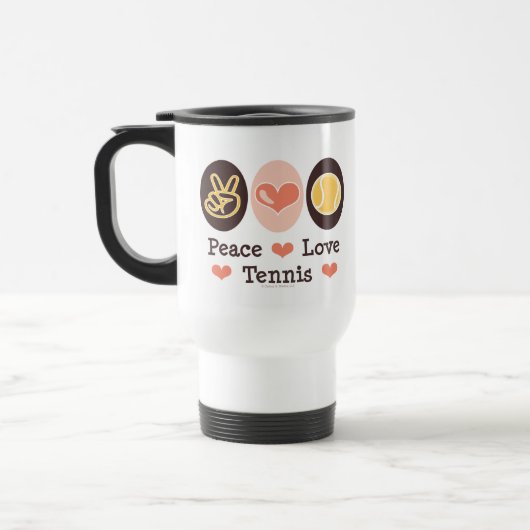 FriedensLiebe-Tennis-Reise-Tasse Reisebecher (Links)