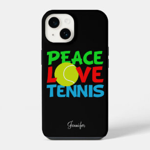 Friedensliebe-Tennisspieler Süß Personalisiert Sch iPhone 14 Hülle