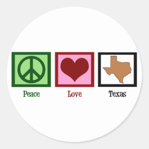 FriedensLiebe Texas Runder Aufkleber