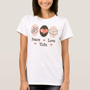 FriedensLiebe-Tofu-Behälter-Spitze T-Shirt