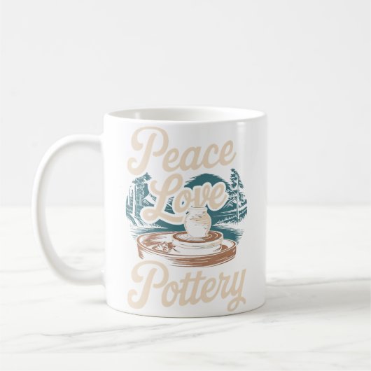 Friedensliebe Töpferei Kaffeetasse (Links)