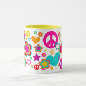 FriedensLiebe u. -alles Girly Tasse (Zentrum)