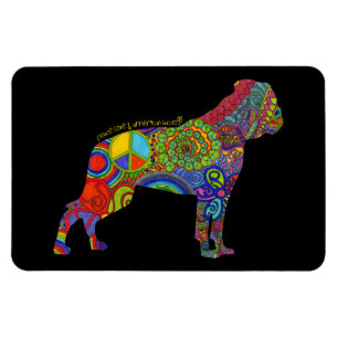 "FriedensLiebe-u. amerikanische Bulldoggen-" Magnet