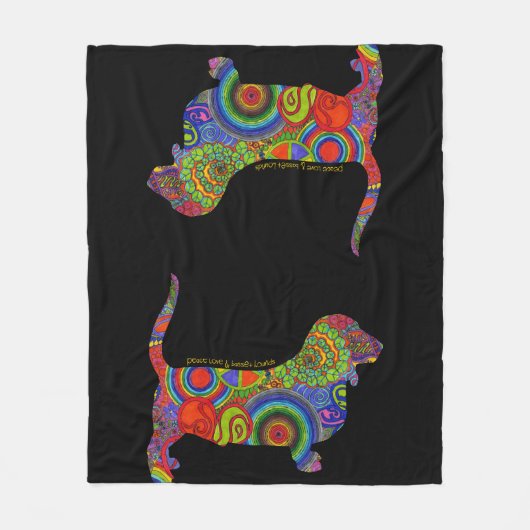 "FriedensLiebe-u. -dachshund-Jagdhund-" Fleecedecke (Vorderseite)