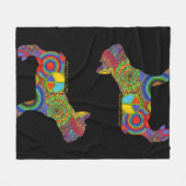 "FriedensLiebe-u. -Frenchies-" Pop-Kunst-Decke Fleecedecke (Vorderseite (Horizontal))