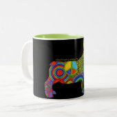 "FriedensLiebe-u. -Frenchies-" Pop-Kunst-Tasse Zweifarbige Tasse (Vorderseite Links)