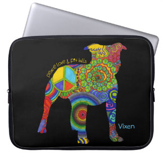 "FriedensLiebe-u. -gruben-Stier-" Laptopschutzhülle