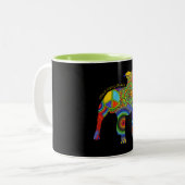 "FriedensLiebe-u. -gruben-Stier-" Pop-Kunst-Tasse Zweifarbige Tasse (Vorderseite Links)