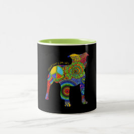 "FriedensLiebe-u. -gruben-Stier-" Pop-Kunst-Tasse Zweifarbige Tasse