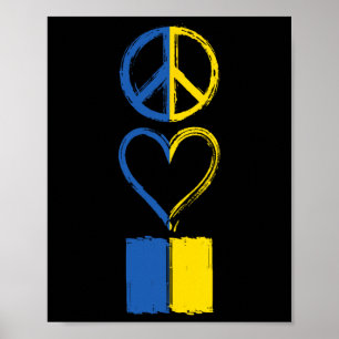 Friedensliebe Ukraine Ukrainische Flagge Bekleidun Poster