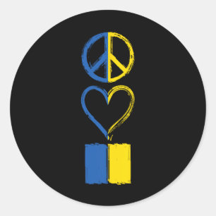 Friedensliebe Ukraine Ukrainische Flagge Bekleidun Runder Aufkleber