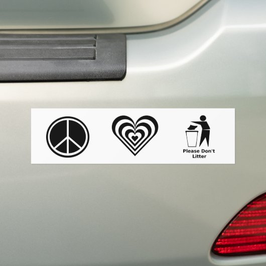 FriedensLiebe und bitte verunreinigen nicht: Autoaufkleber (Auf Auto)