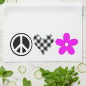 FriedensLiebe und -Blumen Handtuch (Gefaltet)