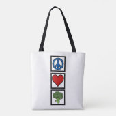 Friedensliebe und Brokkolisymbole Tasche (Rückseite)