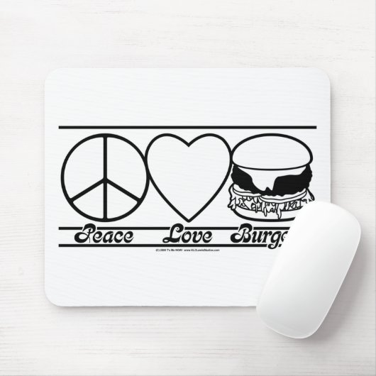 FriedensLiebe und -burger Mousepad (Mit Mouse)