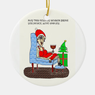 FRIEDENSLiebe UND FREUDE-HEISSE MUTTER CHRISTMAS Keramikornament