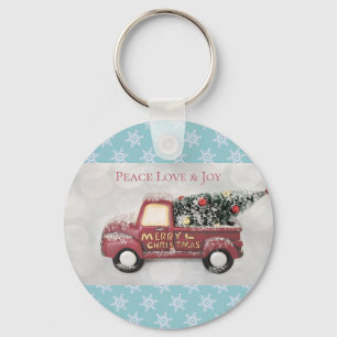 Friedensliebe- und Freudentoy-Lkw Frohe Weihnachte Schlüsselanhänger