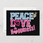 FriedensLiebe und -glück Postkarte (Vorne/Hinten)