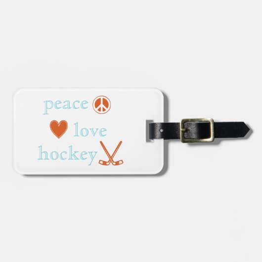 FriedensLiebe und -hockey Gepäckanhänger (Vorderseite horizontal)