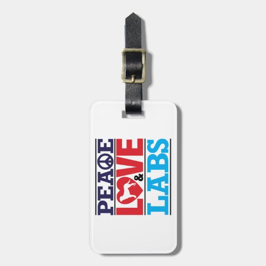FriedensLiebe und -Labradore Gepäckanhänger (Vorderseite vertikal)