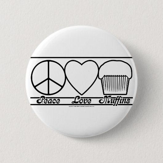 FriedensLiebe und -muffins Button (Vorderseite)