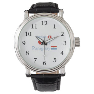 FriedensLiebe und -paraguay Armbanduhr