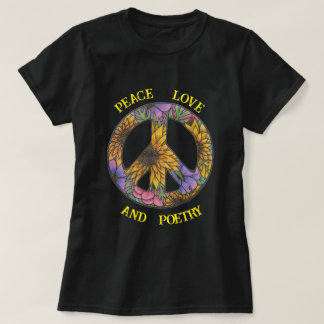 Friedensliebe Und Poesie T-Shirt Florales Friedens