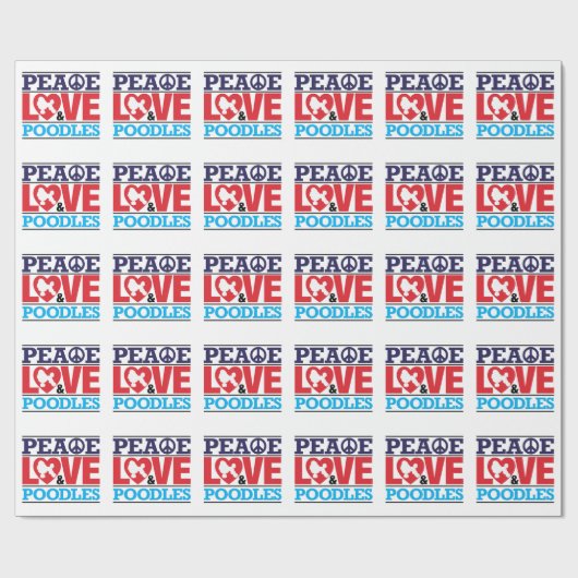 FriedensLiebe und -pudel Geschenkpapier (Flach)