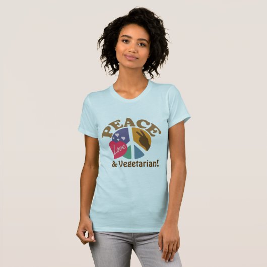 FriedensLiebe und -vegetarier T-Shirt (Vorne ganz)