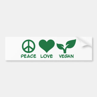 FriedensLiebe vegan Autoaufkleber