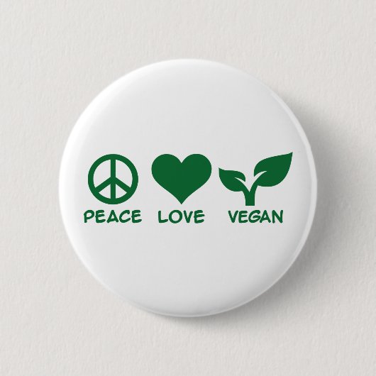 FriedensLiebe vegan Button (Vorderseite)
