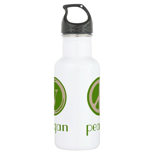 FriedensLiebe vegan Edelstahlflasche (Rückseite)