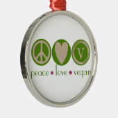 FriedensLiebe vegan Silbernes Ornament (Rechts)