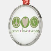 FriedensLiebe vegan Silbernes Ornament (Links)