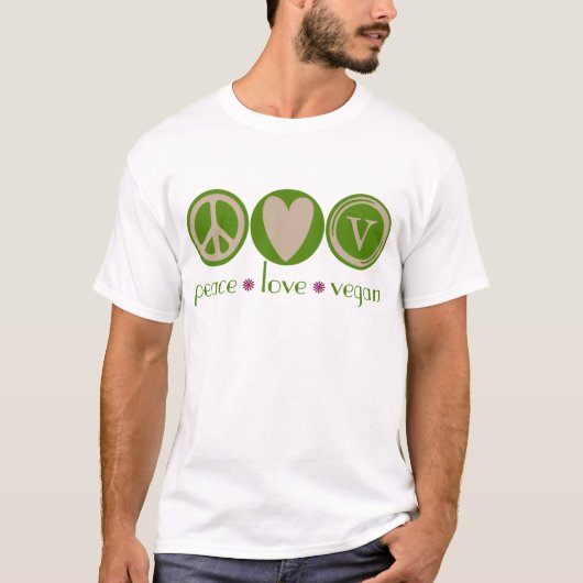 FriedensLiebe vegan T-Shirt (Vorderseite)