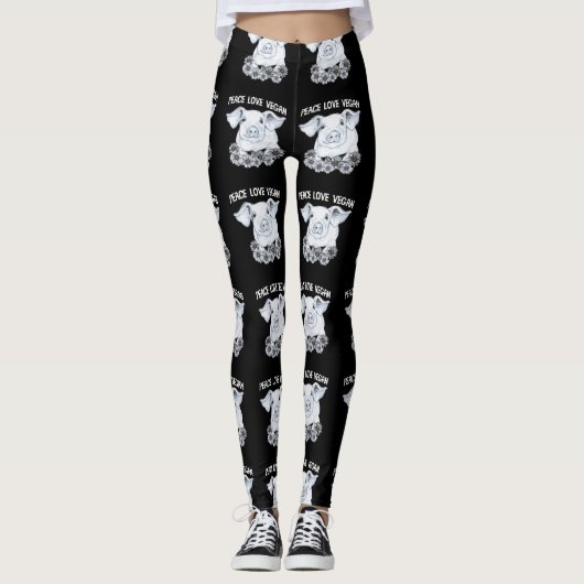 FriedensLiebe-vegane Schwein-Leggings Leggings (Vorderseite)