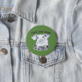 FriedensLiebe-veganer Schwein-Knopf Button (Beispiel)