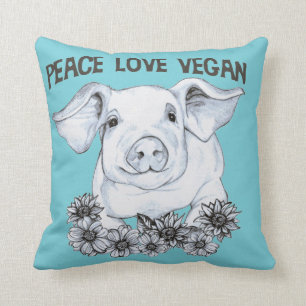 FriedensLiebe-veganes Schwein-Kissen Kissen