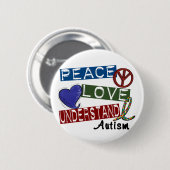 FRIEDENSLiebe VERSTEHEN Autismus-T - Shirts Button (Vorne & Hinten)