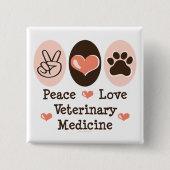 FriedensLiebe-Veterinärmedizin-Knopf Button (Vorderseite)