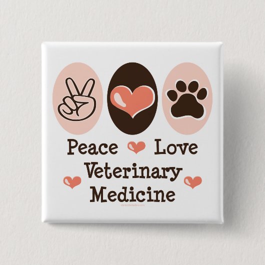 FriedensLiebe-Veterinärmedizin-Knopf Button (Vorderseite)