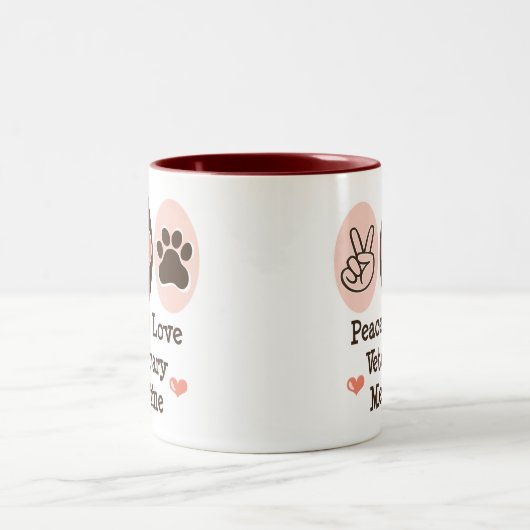 FriedensLiebe-Veterinärmedizin-Tasse Zweifarbige Tasse (Mittel)