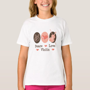 FriedensLiebe-Violine scherzt Wecker-T-Shirt T-Shirt