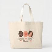 FriedensLiebe-Violinen-Musik-Tasche Jumbo Stoffbeutel (Vorne)