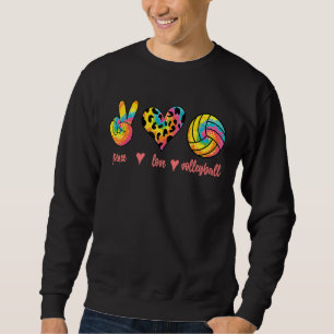 Friedensliebe Volleyballspieler Tie Dye Stil Fraue Sweatshirt