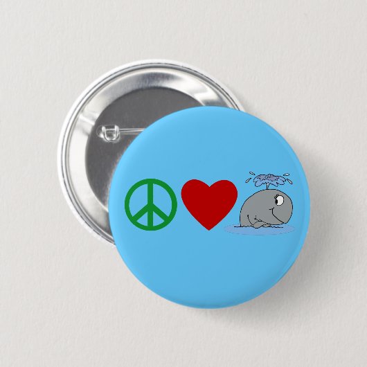 FriedensLiebe-Wal-T-Shirts, Reise-Tassen, Button (Vorne & Hinten)